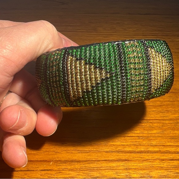 Genuine Hand Made in Africa Solid Beaded Cuff Bracelet - Picture 2 of 8